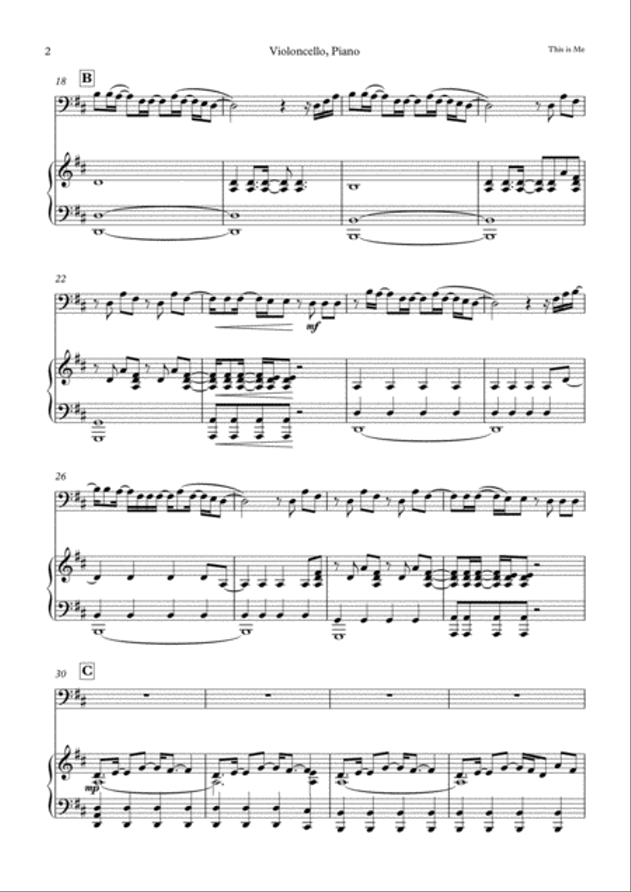 This Is Me Piano scores gallery preview page 2
