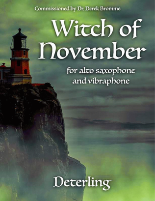Book cover for Witch of November (for alto saxophone and vibraphone)