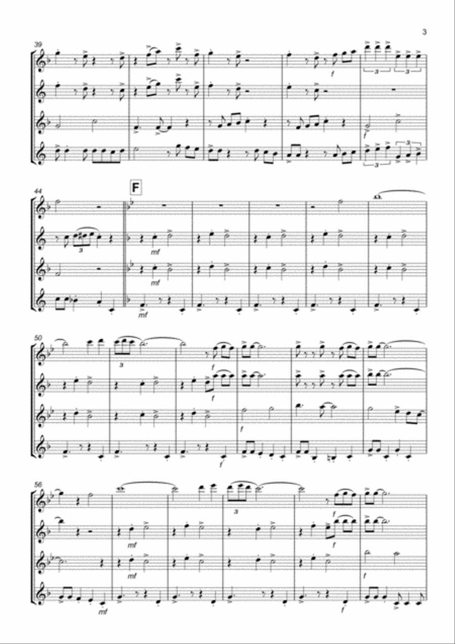 The Continental for Saxophone Quartet Saxophone Quartet scores gallery preview page 3
