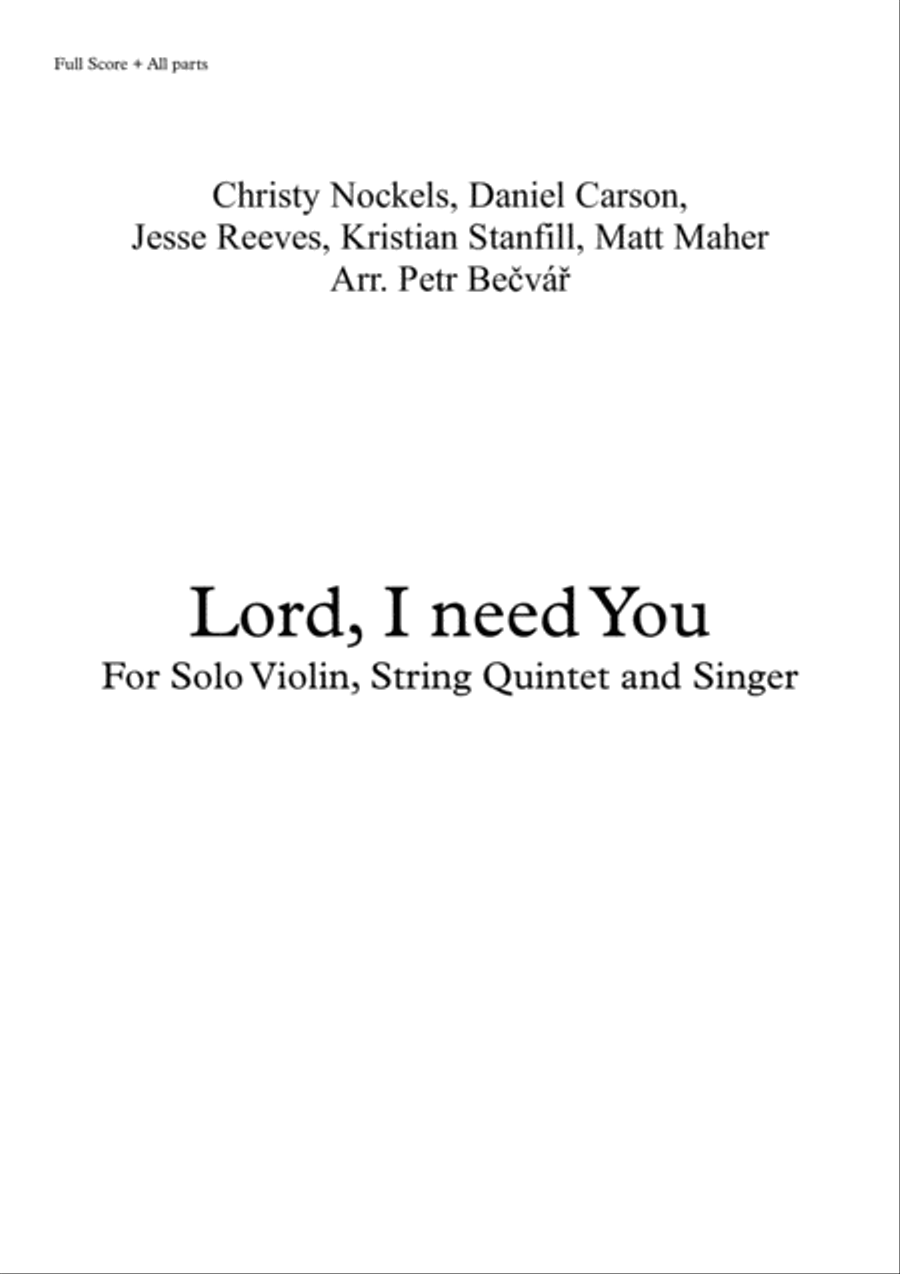 Lord, I Need You Unison Choir scores gallery preview page 1