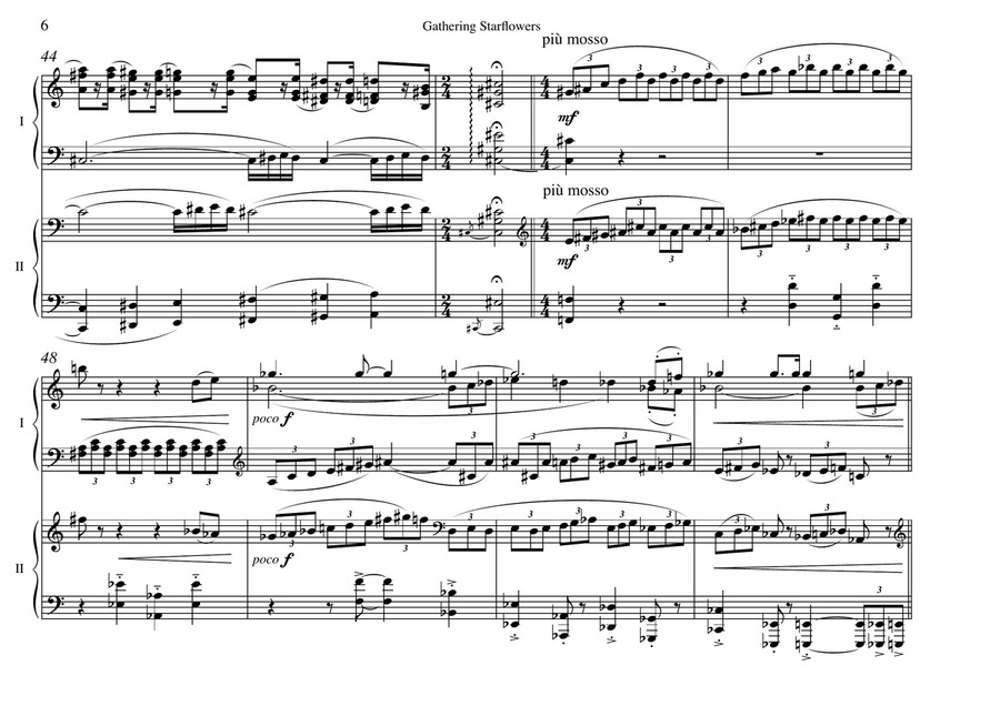 Gathering Starflowers: A Music Drama for 2 Pianos 2 Pianos, 4-Hands scores gallery preview page 6