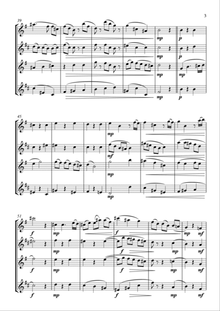 Sarabande - Saxophone Quartet Saxophone Quartet scores gallery preview page 3