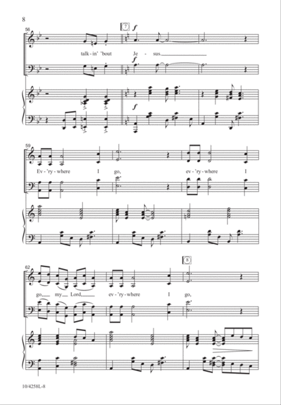 Everywhere I Go 4-Part scores gallery preview page 9