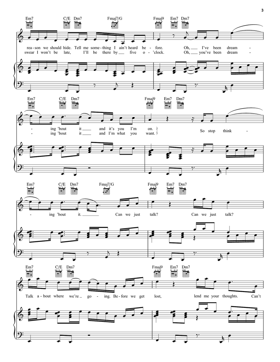 Talk Piano, Vocal, Guitar scores gallery preview page 3
