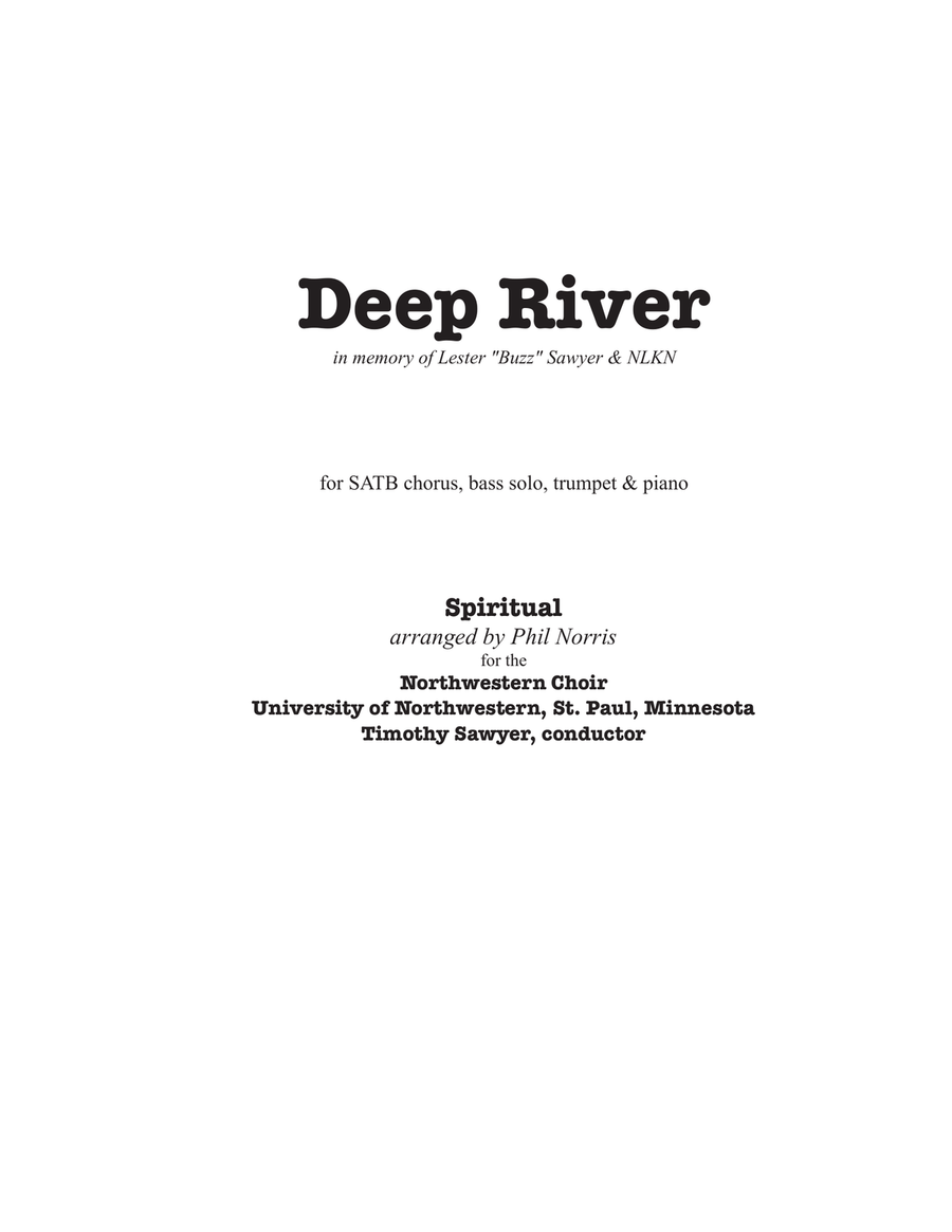 Deep River (with Amazing Grace) 4-Part scores gallery preview page 1
