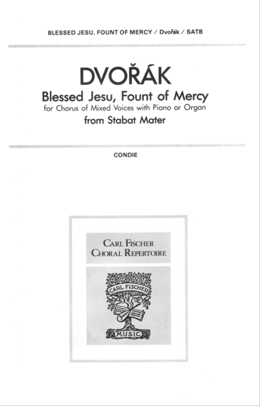 Blessed Jesu, Fount of Mercy 4-Part scores gallery preview page 1