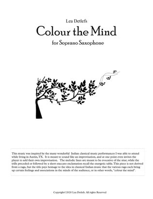 Colour the Mind - Solo for Soprano or Alto Saxophone with Improvisation (optional)