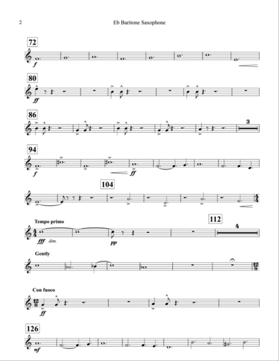 Glorious Revolution: E-flat Baritone Saxophone Concert Band scores gallery preview page 2