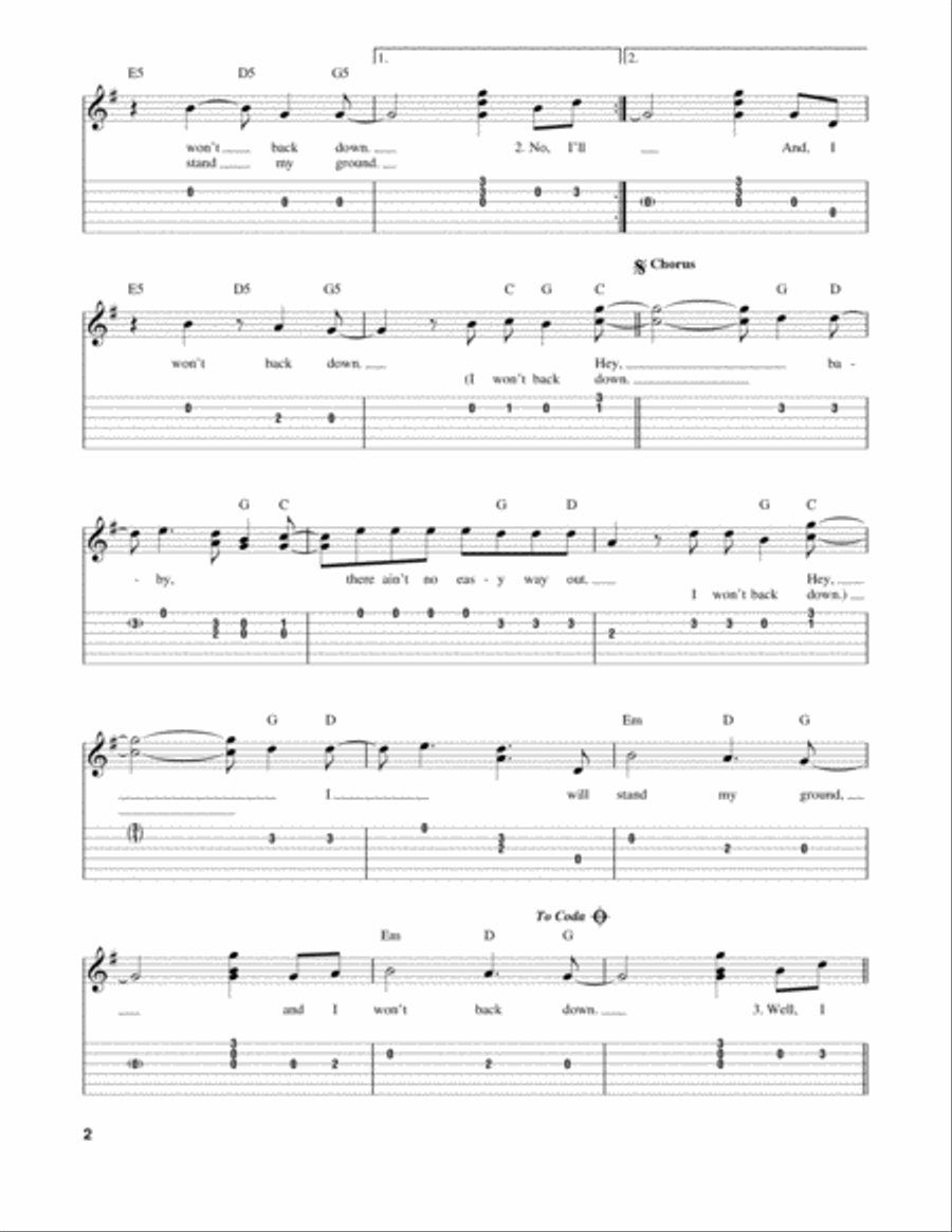 I Won't Back Down I Won't Back Down Acoustic Guitar scores gallery preview page 2