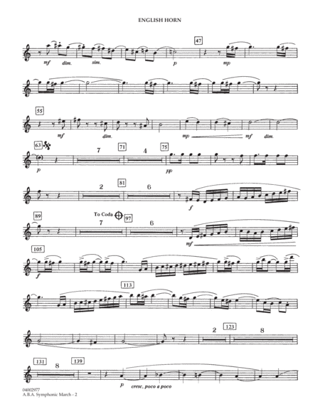 A.B.A. Symphonic March (Kitty Hawk) - English Horn