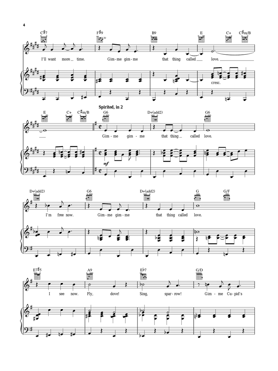 Gimme Gimme (from Thoroughly Modern Millie) Piano, Vocal, Guitar scores gallery preview page 4