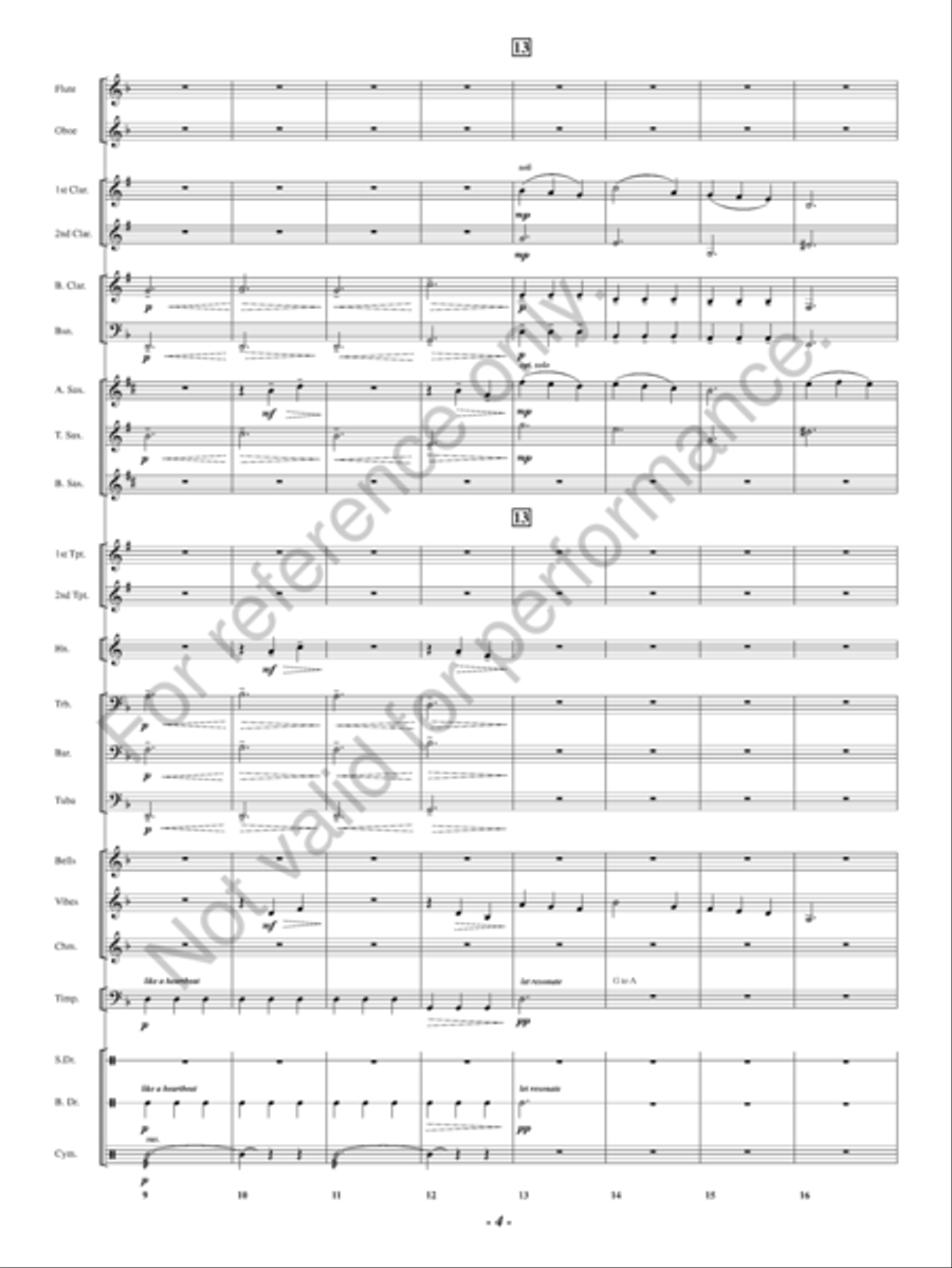 A Song Of Goodbye Concert Band scores gallery preview page 5