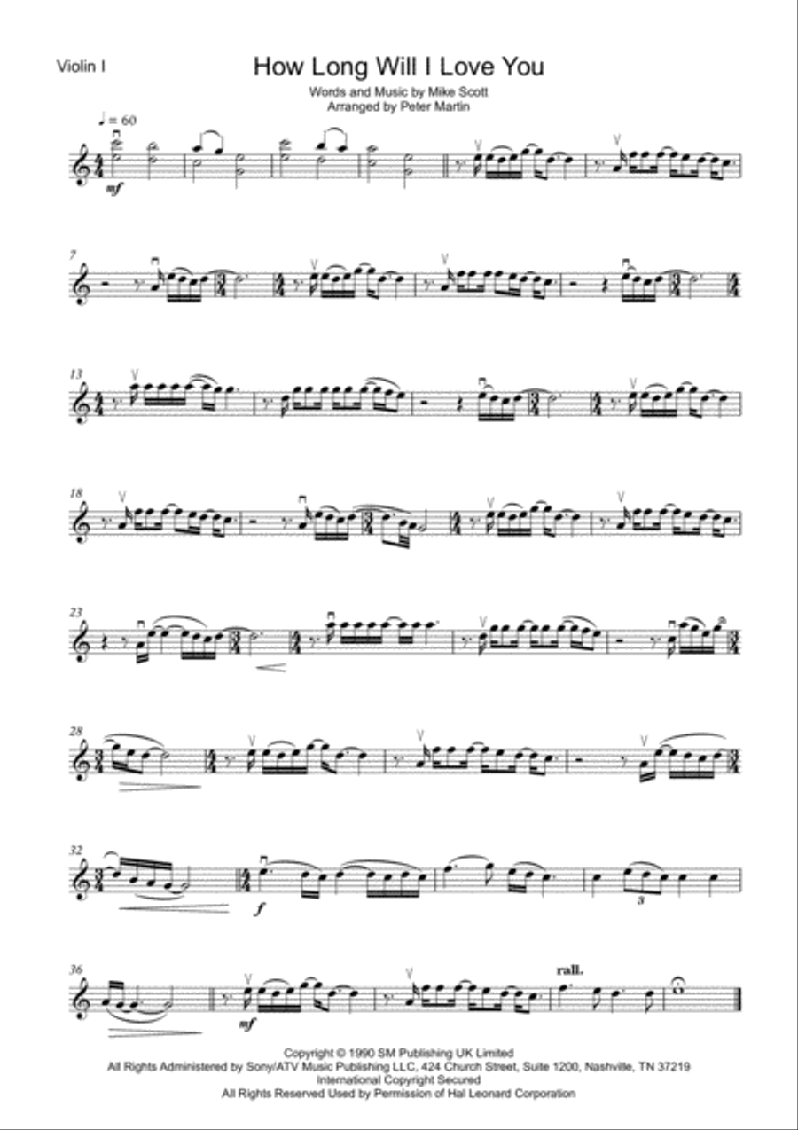 How Long Will I Love You String Quartet scores gallery preview page 3
