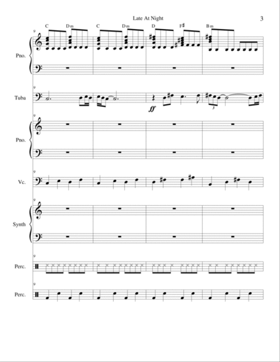 Late At Night Tuba scores gallery preview page 3