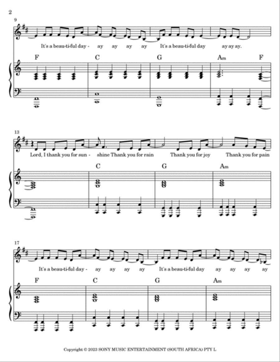 It's A Beautiful Day (reprise) B-Flat Trumpet scores gallery preview page 2