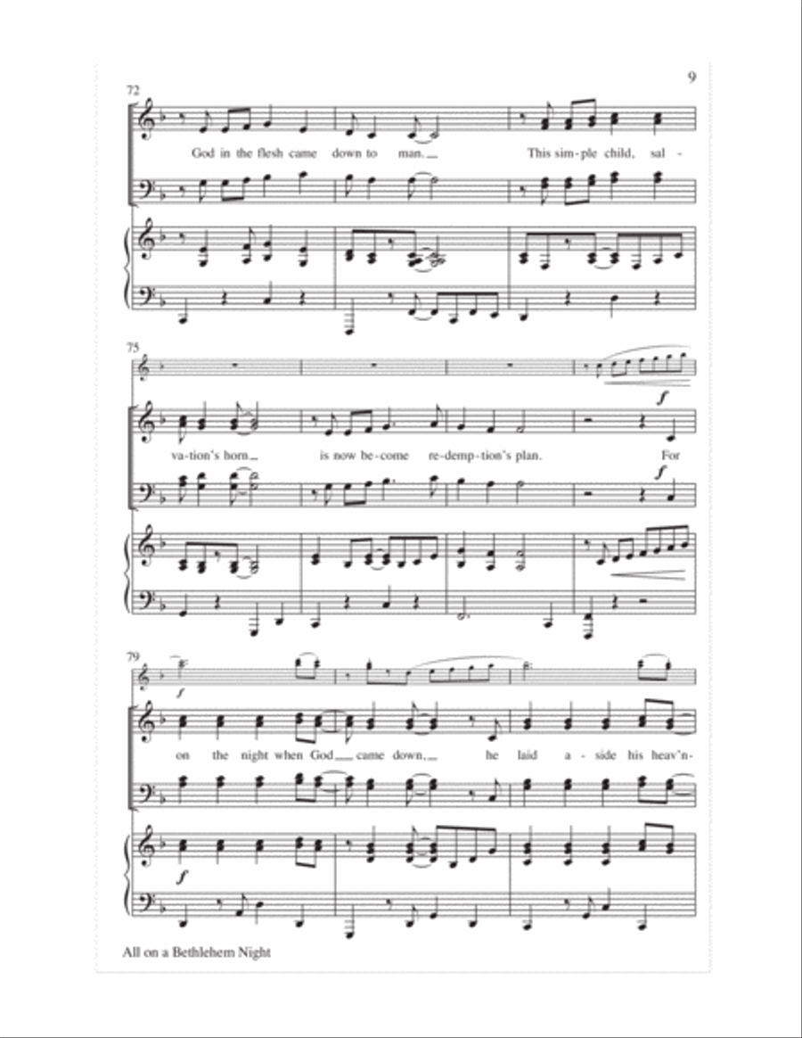 All on a Bethlehem Night 4-Part scores gallery preview page 10