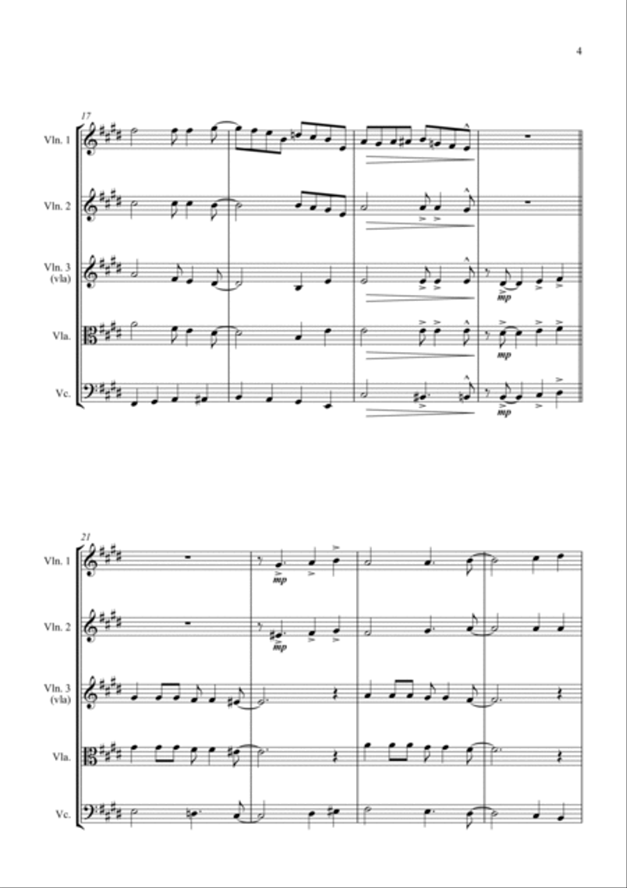 A Shining Light (This Little Light of Mine) - For String Quartet String Quartet scores gallery preview page 5