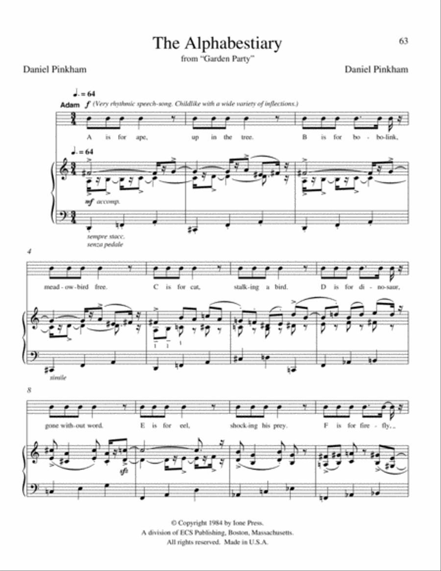 The Alphabestiary from Garden Party Baritone Voice scores gallery preview page 2