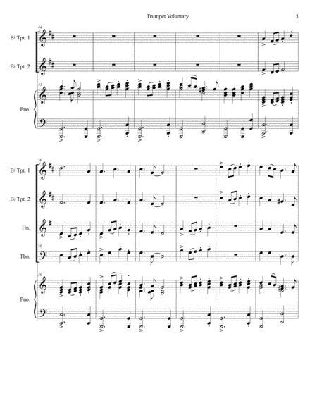Trumpet Voluntary (for Brass Quartet - Piano Accompaniment) image number null