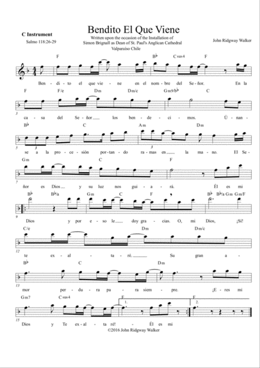 Bendito El Que Viene (congregational worship package) Small Ensemble scores gallery preview page 1