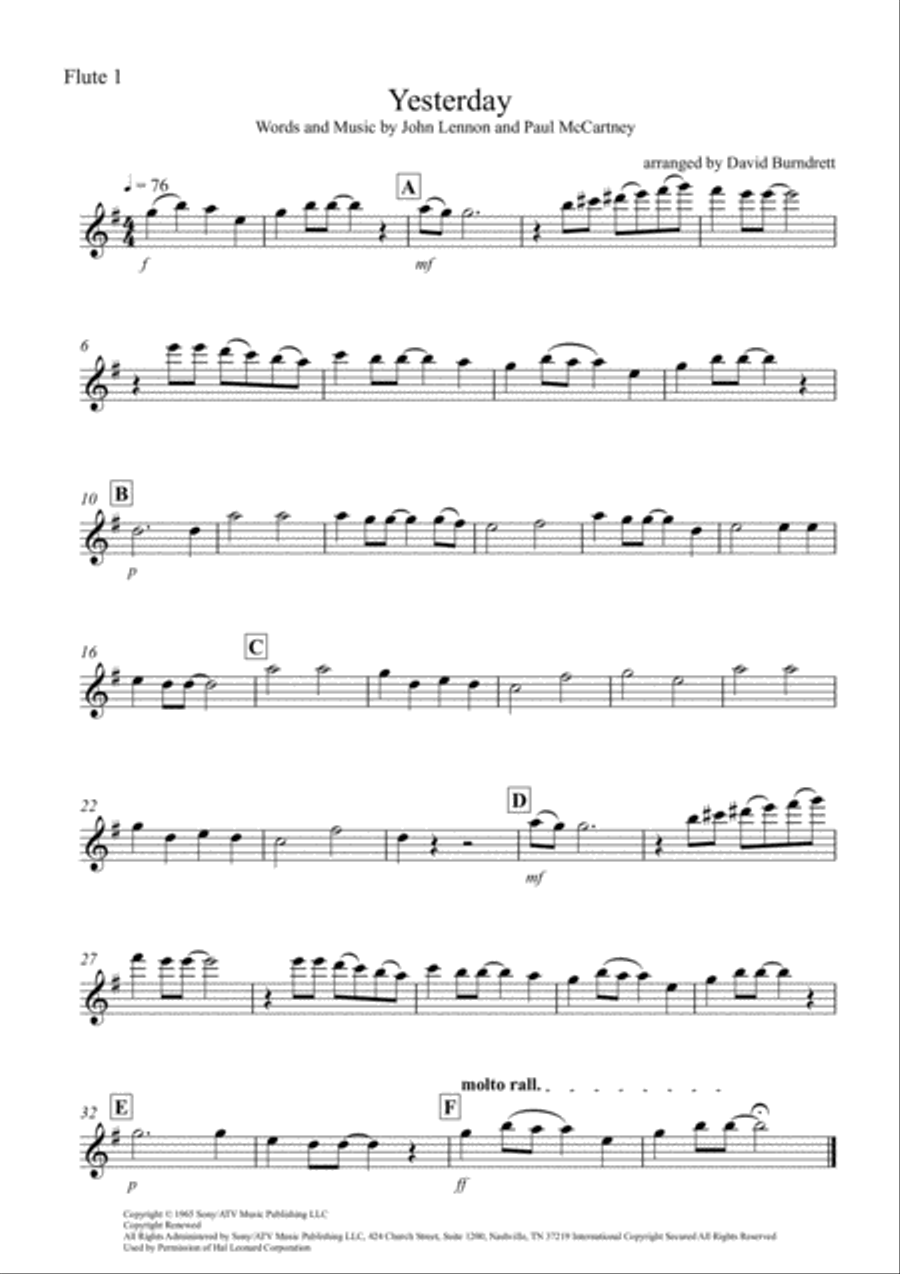 Yesterday Yesterday Flute Solo scores gallery preview page 3