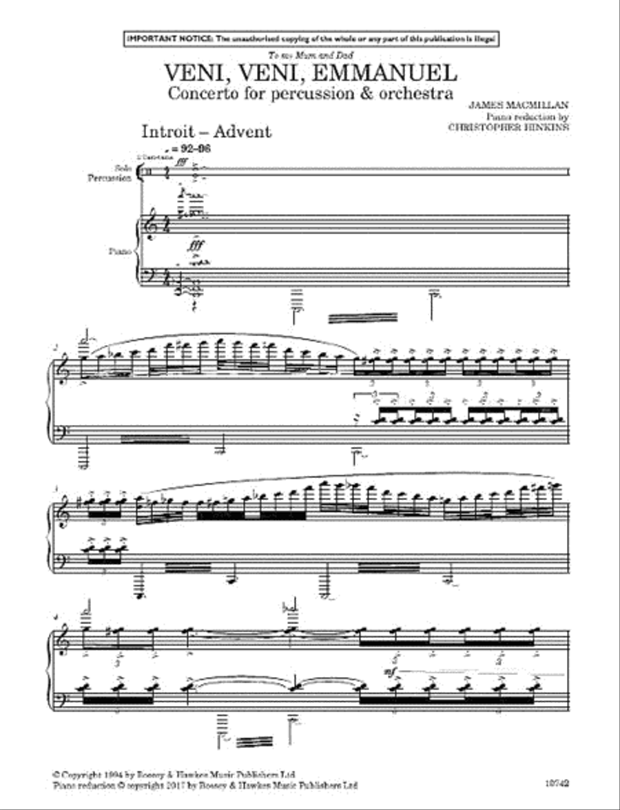 Veni, Veni, Emmanuel Piano scores gallery preview page 1