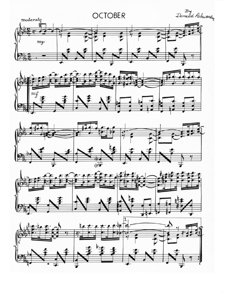 October Piano Solo scores gallery preview page 1