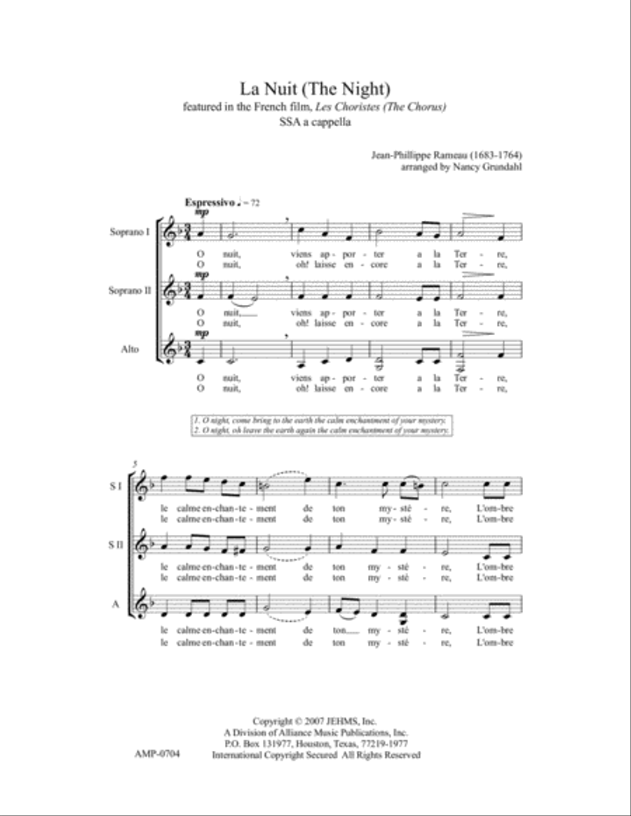 La Nuit La Nuit SSA scores gallery preview page 2