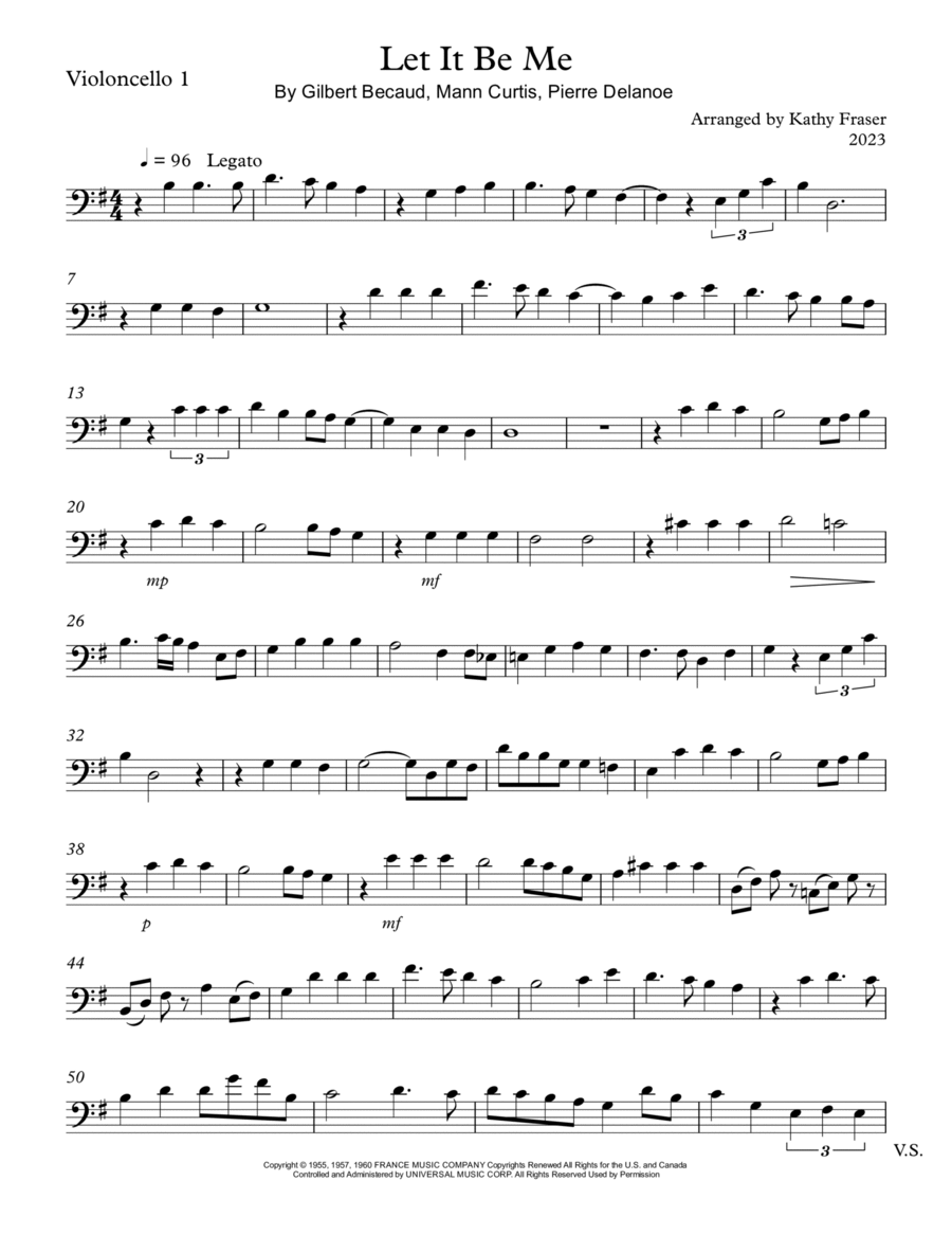 Let It Be Me (je T'appartiens) String Duet scores gallery preview page 1