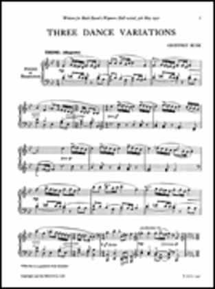 Geoffrey Bush: Three Dance Variations for Piano Solo