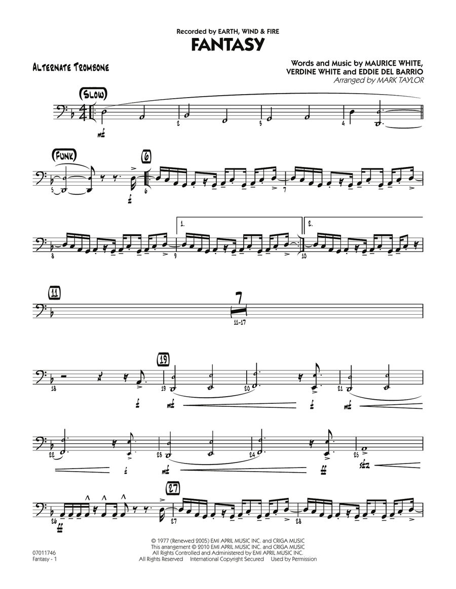 Fantasy - Alternate Trombone Jazz Ensemble scores gallery preview page 1