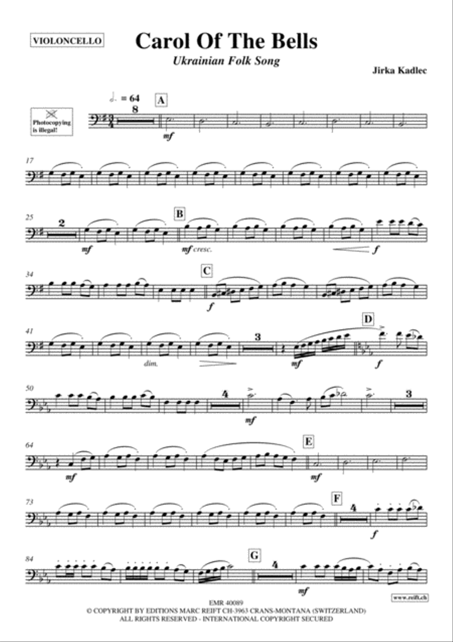 Carol Of The Bells Piano Accompaniment scores gallery preview page 2