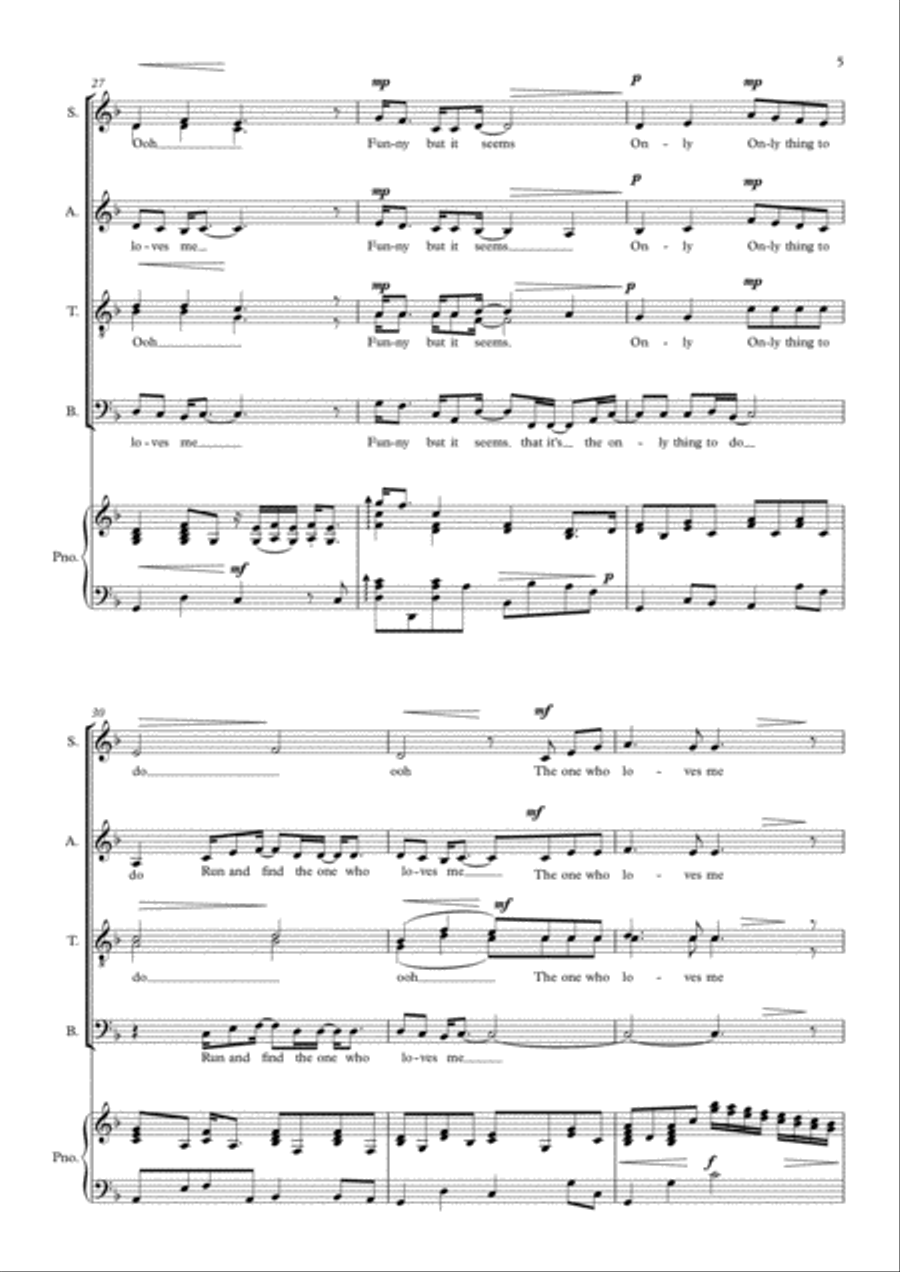 Rainy Days And Mondays 4-Part scores gallery preview page 5