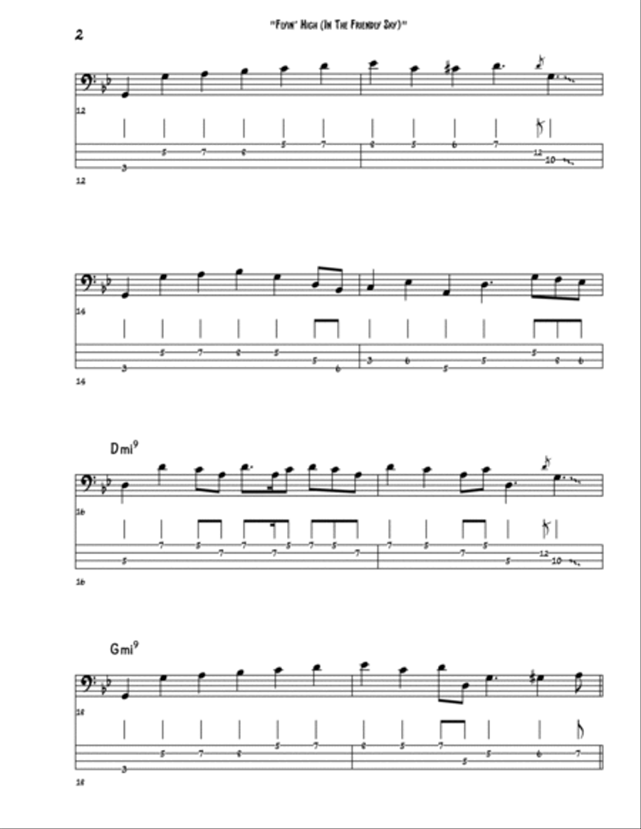 Flying High (in The Friendly Sky) Bass Guitar scores gallery preview page 2