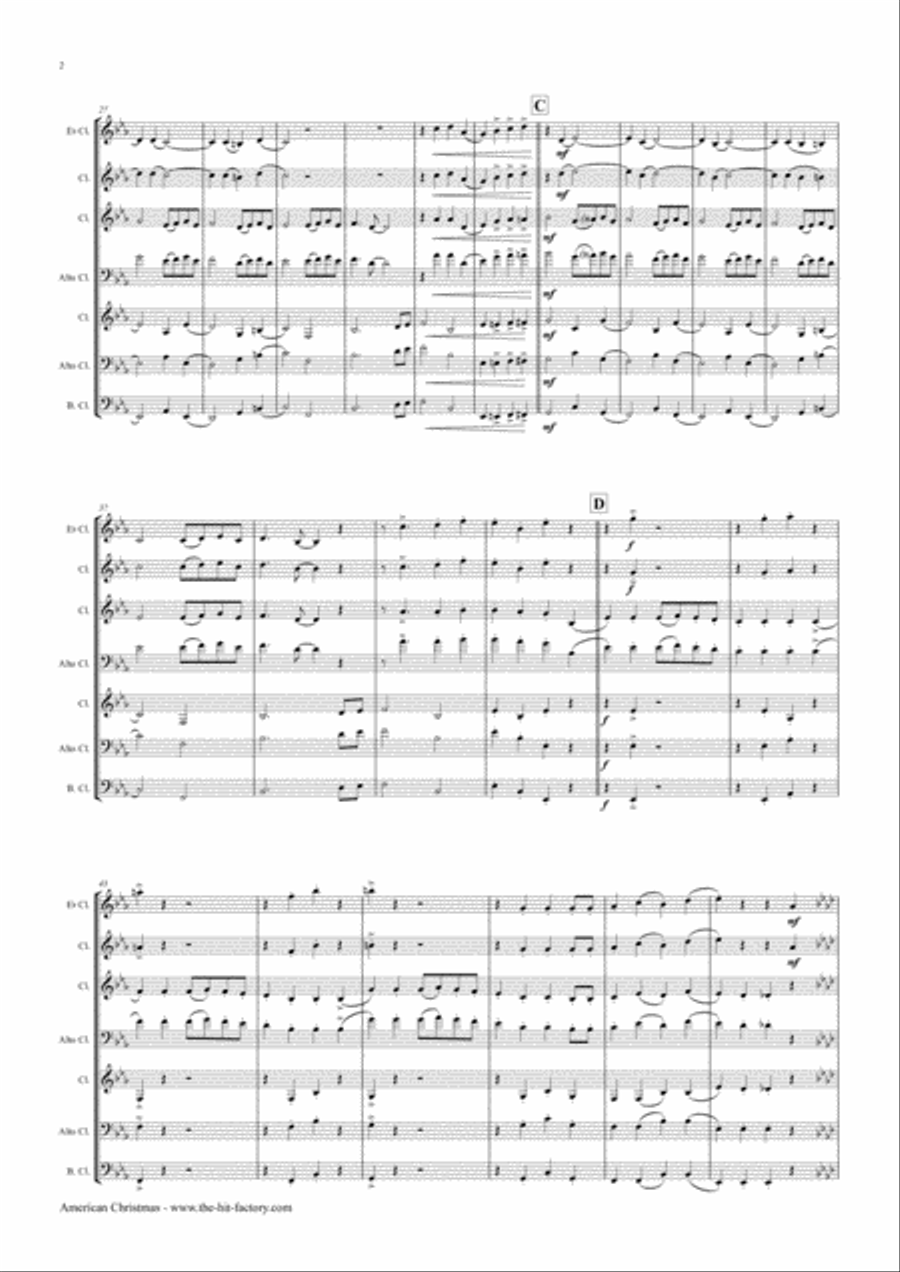 American Christmas - Mash up Rondo of best Christmas Songs - Clarinet Trio Clarinet Trio scores gallery preview page 3