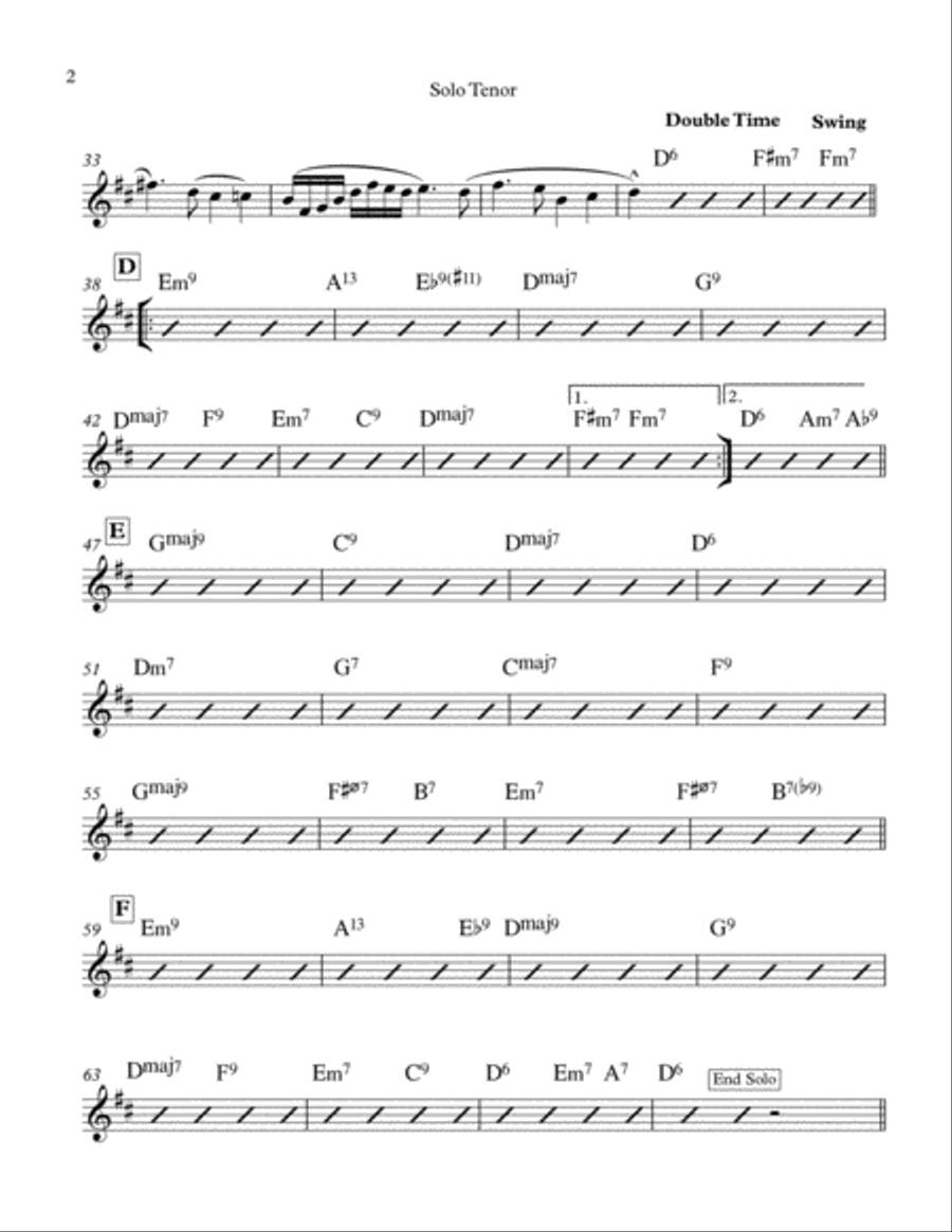 The Best of Friends - Tenor Solo with Jazz Ensemble. Jazz Ensemble scores gallery preview page 2