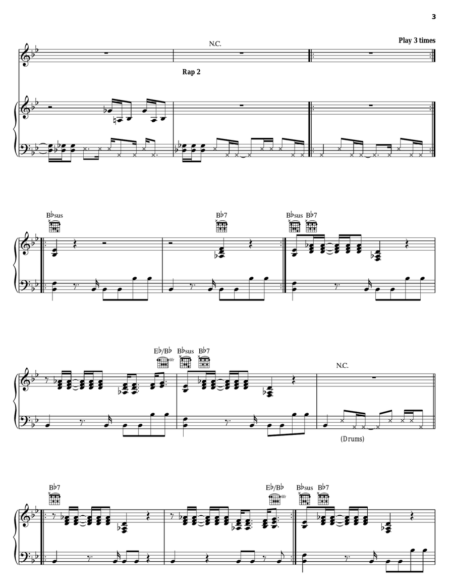 Hey Ladies Hey Ladies Piano, Vocal, Guitar scores gallery preview page 3