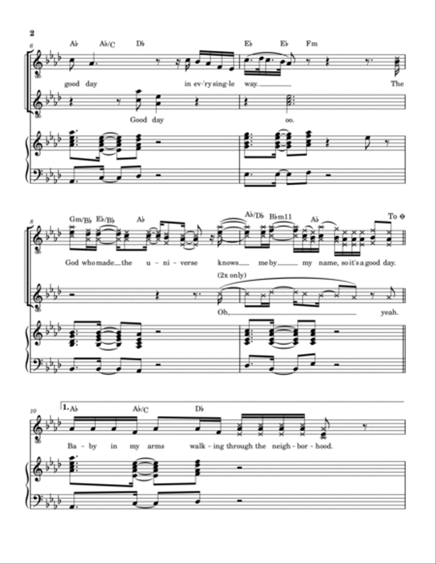 Good Day Piano, Vocal, Guitar scores gallery preview page 3