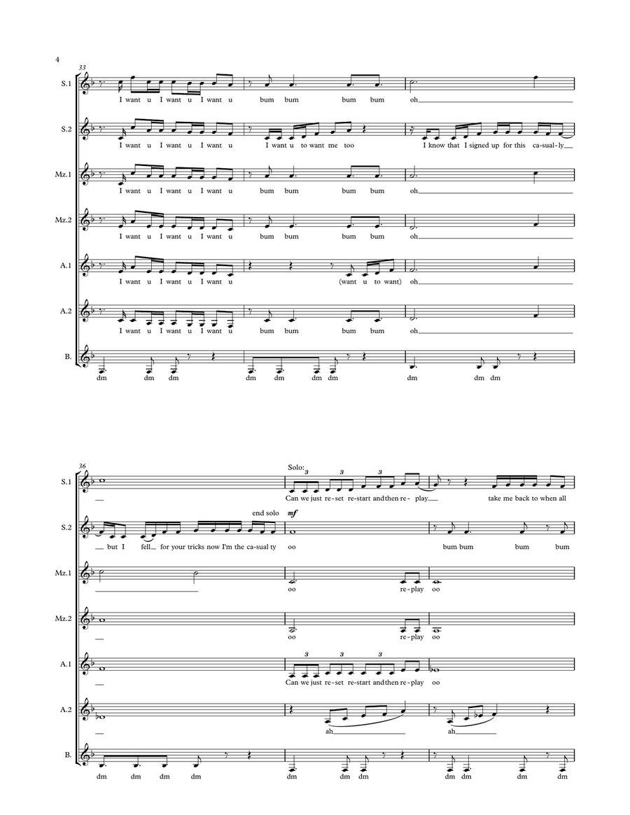 I Like U SSAA - Digital Sheet Music page 4