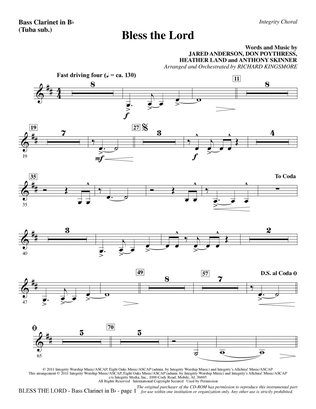 Bless The Lord - Bass Clarinet (sub. Tuba)