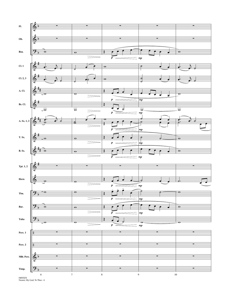 Nearer, My God, To Thee - Full Score Concert Band scores gallery preview page 3