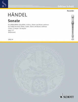Book cover for 4 Sonatas: No. 7 in C Major, Op. 1, HWV 365