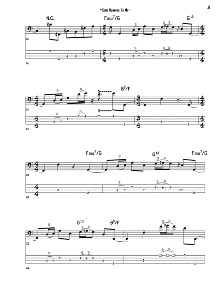 Come Running To Me Bass Guitar scores gallery preview page 3