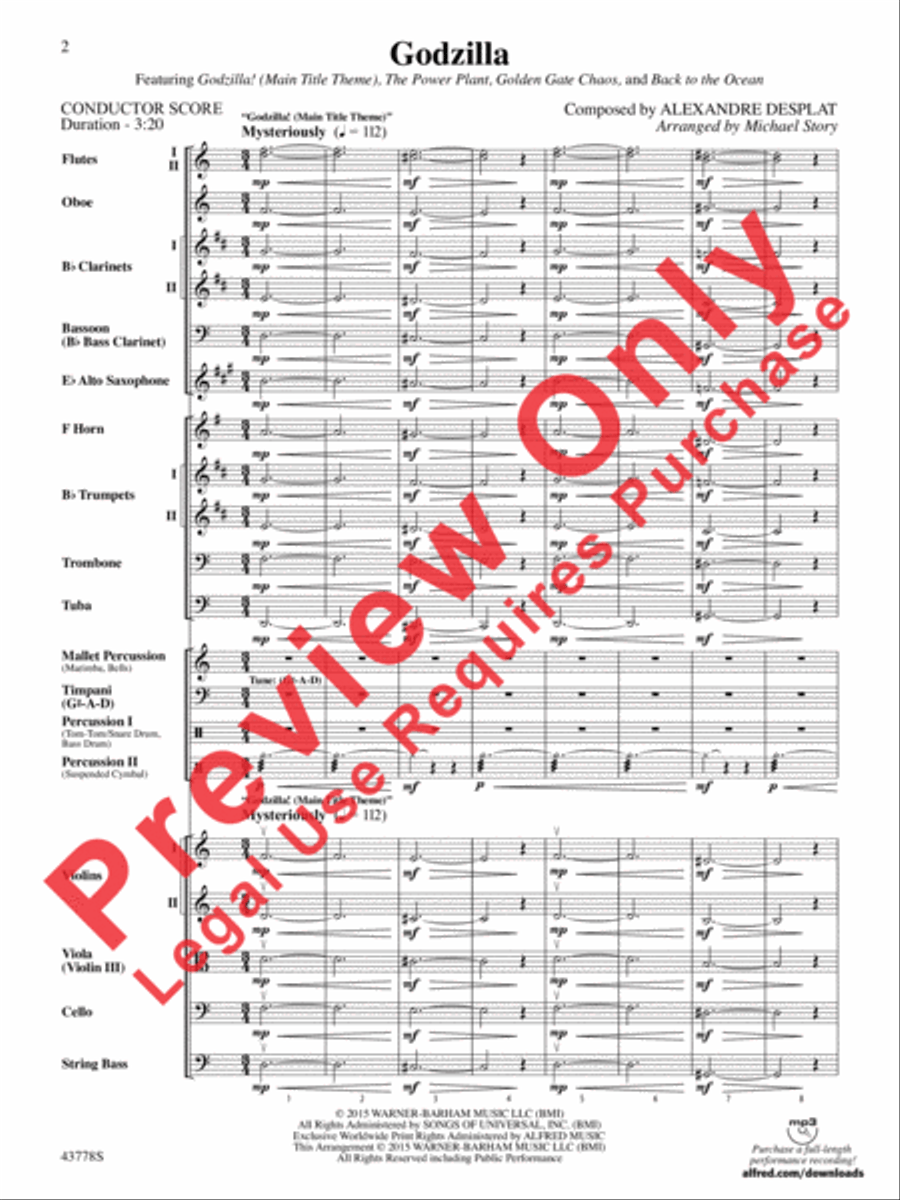 Godzilla Full Orchestra scores gallery preview page 22