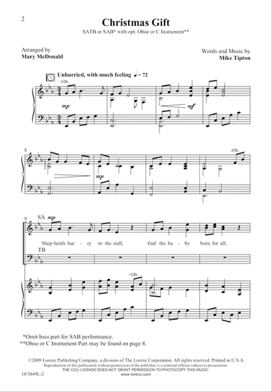 Christmas Gift Christmas Gift 4-Part scores gallery preview page 3