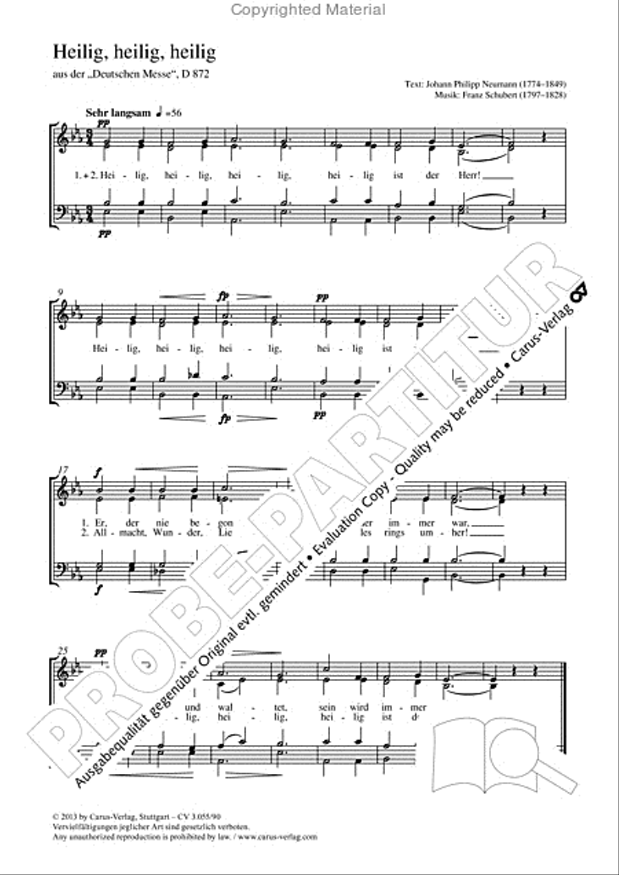 Holy is God, the Lord Sabaoth! (Heilig, heilig, heilig) 4-Part scores gallery preview page 2
