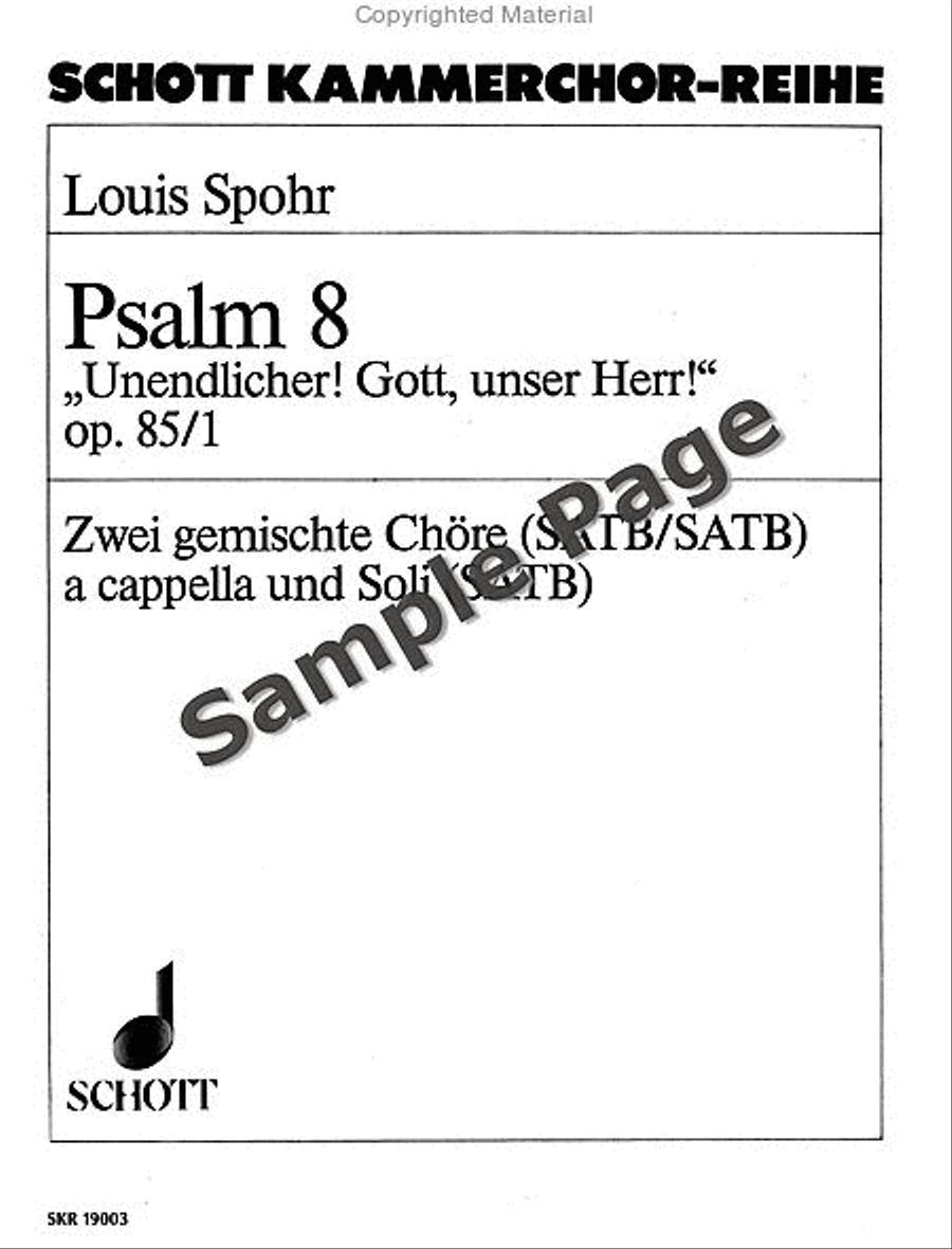 Psalm 8, Op. 85/1 4-Part scores gallery preview page 2