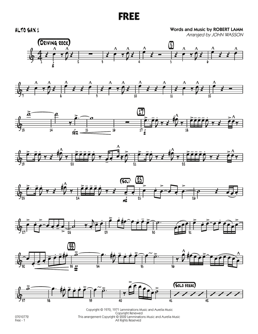 Free - Alto Sax 1 Jazz Ensemble scores gallery preview page 1