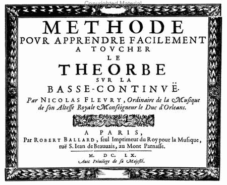 Methods & Treatises Continuo Bass - Volume I - France 1600-1800