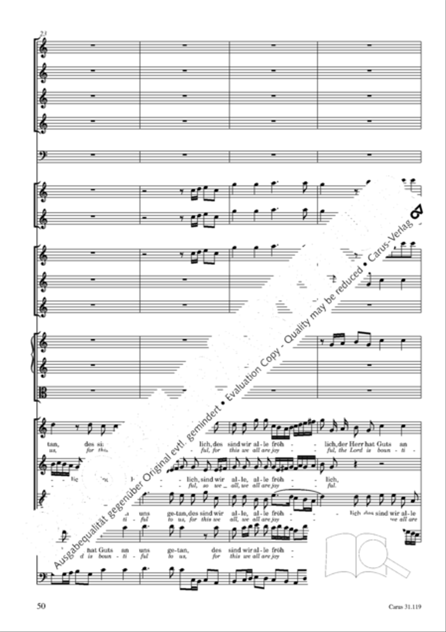 Praise the Lord, O Jerusalem (Preise, Jerusalem, den Herrn) 4-Part scores gallery preview page 51